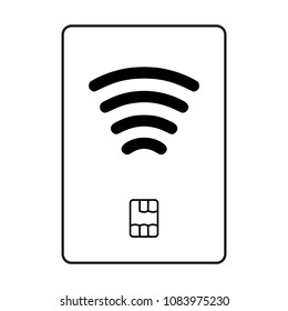 Contactless bank card payment on white background