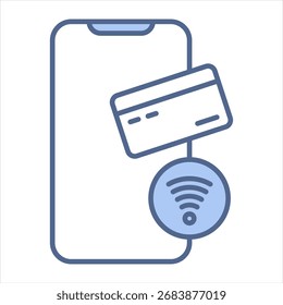 Ilustração do vetor de ícone azul sem contato