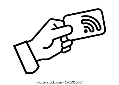 Contactless Card Icon On White Background