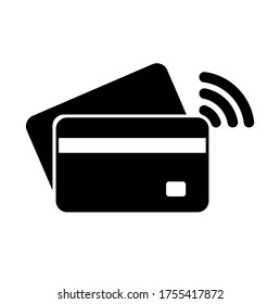 icono de tarjeta sin contacto en fondo blanco	