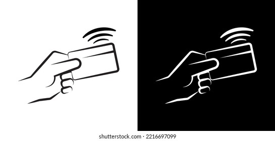 Contactless Card Icon On White Background