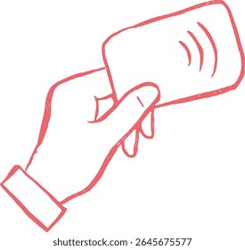 Contactloze kaart Betaling Pictogram Inkt Penseel Lijn Stijl Tekening Vector
