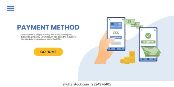 Contactless cashless payments with credit cards, mobile phone apps. Hands paying with POS terminals and NFC technology. Flat graphic vector illustration.