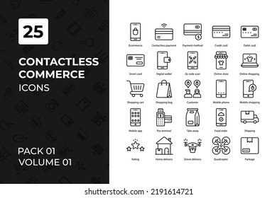 Contactless Commerce icons collection. Set contains such Icons as card, commerce, contactless, and more