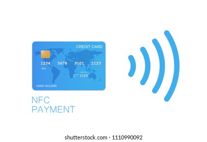 Contactless credit card icon, card with radio wave outside sign, credit card payment, isolated icon, vector illustration