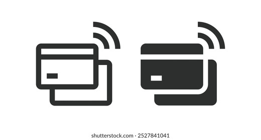 Iconos de pago con tarjeta de crédito sin contacto. Ilustración vectorial.