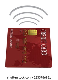 Contactless credit card. vector illustration