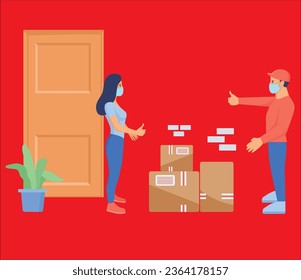 contactless delivery concept illustration vector scene with 