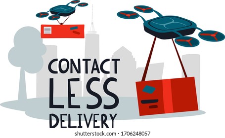 Contactless delivery, drone, courier, shipping