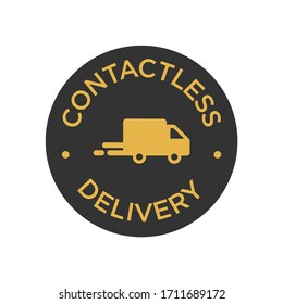 Contactless delivery icon. Covid-19 prevention. Symbol for shipments without Coronavirus.