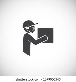 Contactless delivery related icon on background for graphic and web design. Creative illustration concept symbol for web or mobile app.