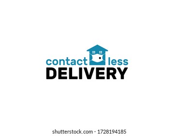 Contactless delivery.Medical mask delivering box. Online purchases during a quarantine.Safe service shopping.Home