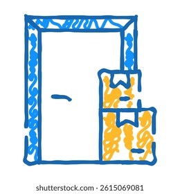 contactless door delivery doodle icon sketch vector. contactless door delivery sign. isolated symbol illustration