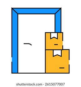 contactless door delivery line icon vector. contactless door delivery sign. isolated symbol illustration