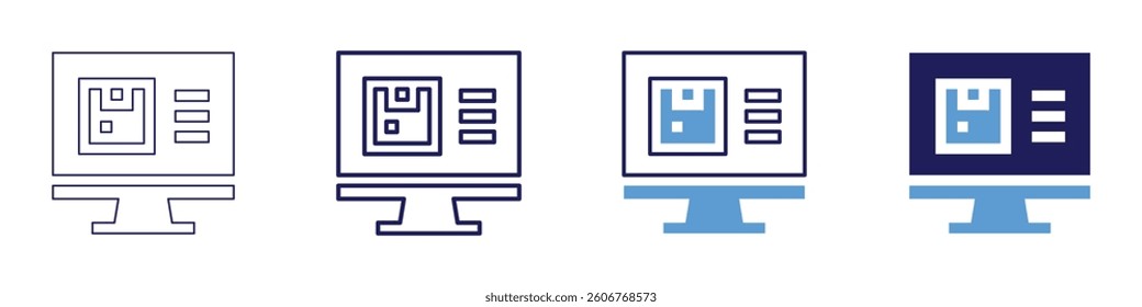 Contactless delivery​ icon in 4 different styles. Thin Line, Line, Bold Line, Duotone. Duotone style. Editable stroke.