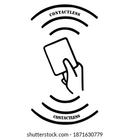 Contactless icon. Template isolated on white background. 2D simple flat style graphic design.  Can be used for any purposes. Vector EPS10