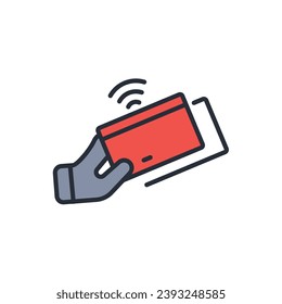 contactless icon. vector.Editable stroke.linear style sign for use web design,logo.Symbol illustration.