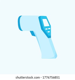 Icono del termómetro infrarrojo sin contacto en estilo plano aislado en el fondo. termógrafo infrarrojo sin contacto / seguridad de la temperatura corporal, atención de la salud, plantilla de icono de concepto de prevención de epidemias
