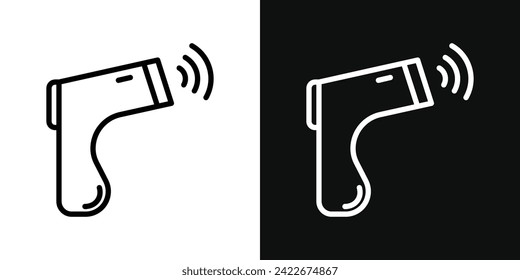 Infrarot-Thermometer-Icon Set. Vektorgrafik
