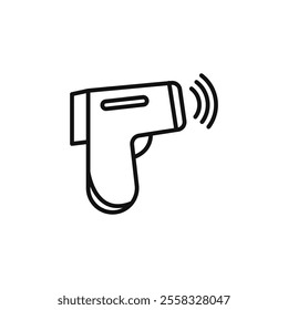 Contactless infrared thermometer icon Symbol mark in Outline style