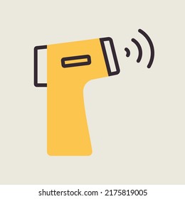 Contactless Infrared Thermometer vector icon. Medicine and medical support sign. Graph symbol for medical web site and apps design, logo, app, UI