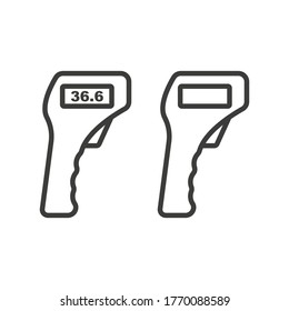 Termómetro infrarrojo sin contacto. Ilustración vectorial en diseño plano. Icono