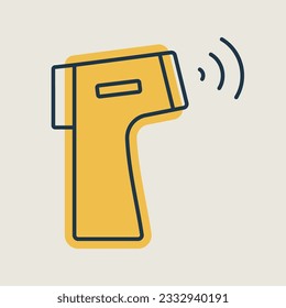 Contactless Infrared Thermometer vector isolated icon. Medicine and medical support sign. Graph symbol for medical web site and apps design, logo, app, UI