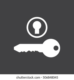 Contactless key detection display. Car dashboard icon. Vector illustration