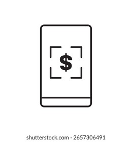 Kontaktloses mobiles Zahlungssymbol mit Dollarzeichen auf dem Smartphone-Bildschirm. Ideal für Fintech, digitale Brieftaschen, Banking-Apps, QR-Zahlungen und sichere bargeldlose Transaktionsillustrationen.
