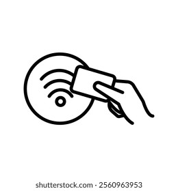 Contactless NFC pay wireless logo sign. Nfc credit card payment vector concept.