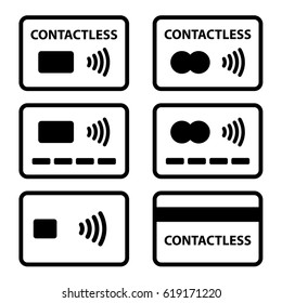 Contactless NFC Payment Credit Card Icon Vector