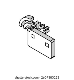 contactless nfc system card isometric icon vector. contactless nfc system card sign. isolated symbol illustration