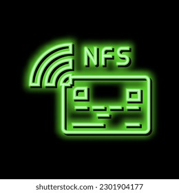 vector de señal de luz de neón de la tarjeta de sistema nfc sin contacto. ilustración de tarjeta de sistema nfc sin contacto