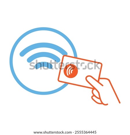 Contactless NFC wireless pay. Credit card nfc payment vector concept.