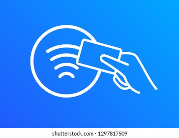 Contactless NFC Wireless Pay Sign Logo. Credit Card Nfc Payment Vector Concept.