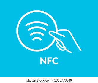 Contactless NFC wireless pay sign logo. Credit card nfc payment vector concept.
