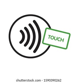 Contactless Nfc Wireless Pay Sign Logo. Credit Card Nfc Payment Vector Concept