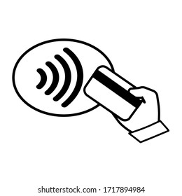 Contactless NFC Wireless Pay Sign Logo. Credit Card Nfc Payment 