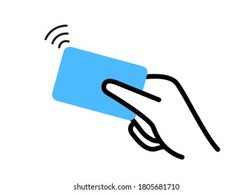 logotipo de signo de pago inalámbrico sin contacto NFC. Concepto de vector de pago nfc de tarjeta de crédito