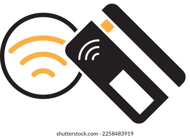 Das kontaktlose NFC-Logo für das Bezahlzeichen. Kreditkarte nfc Zahlung Vektor Konzept.