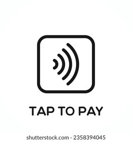 Contactless Nfc wireless pay sign. Credit card Nfc payment concept. Tap to pay