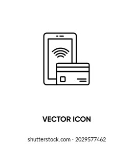 Contactless pay vector icon. Modern, simple flat vector illustration for website or mobile app.POS terminal or contacless pay symbol, logo illustration. Pixel perfect vector graphics	