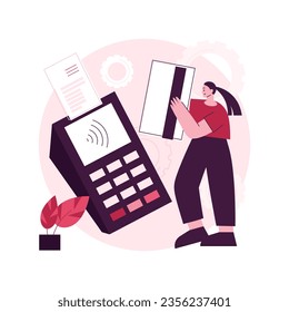 Contactless payment abstract concept vector illustration. Contactless technology, payment system, smartphone banking application, paypass solution, smartwatch purchase method abstract metaphor.