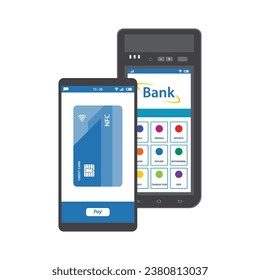 Pago sin contacto a servicios bancarios mediante smartphone