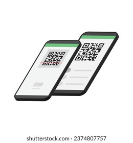 Contactless payment by scan qr code vector illustration