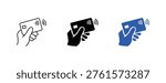Contactless Payment Card Hand Icon Vector Set