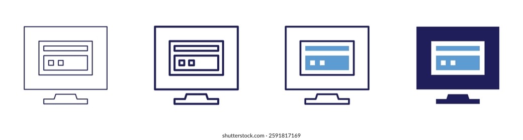 Contactless payment card icon in 4 different styles. Thin Line, Line, Bold Line, Duotone. Duotone style. Editable stroke.