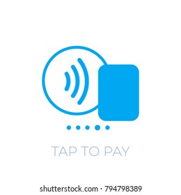 Contactless Payment With Card Icon, Tap To Pay