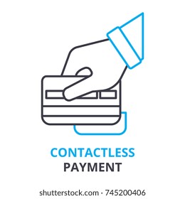contactless payment concept , outline icon, linear sign, thin line pictogram, logo, flat illustration, vector