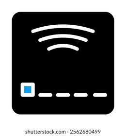 Contactless Payment Credit Card Icon. Concept of cashless transaction and electronic money.